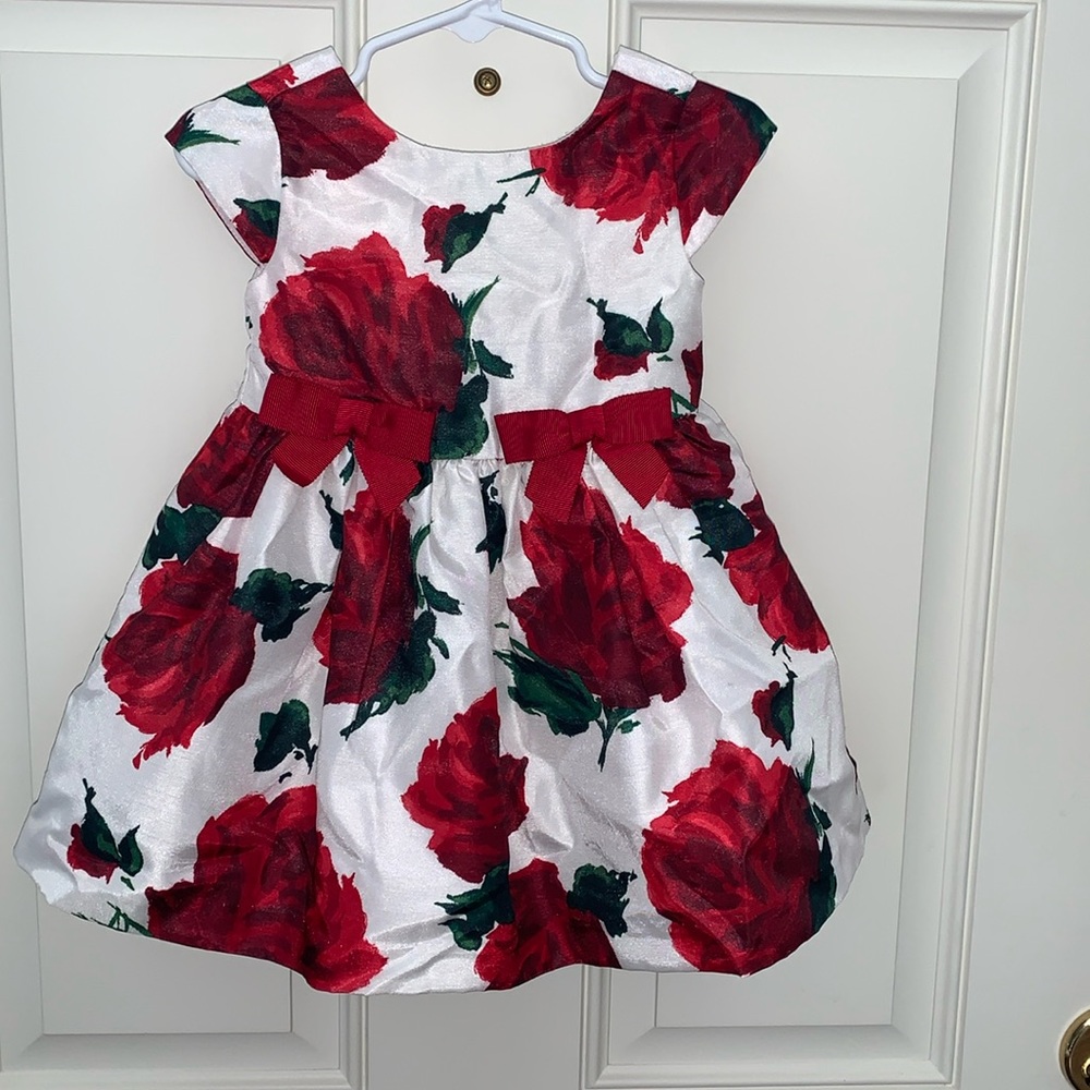 Gymboree, Size 12-18mo, Gorgeous Red & White Dress w/ a Touch of Green